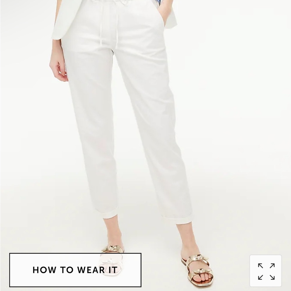 J. Crew Outlet white linen pants size 16